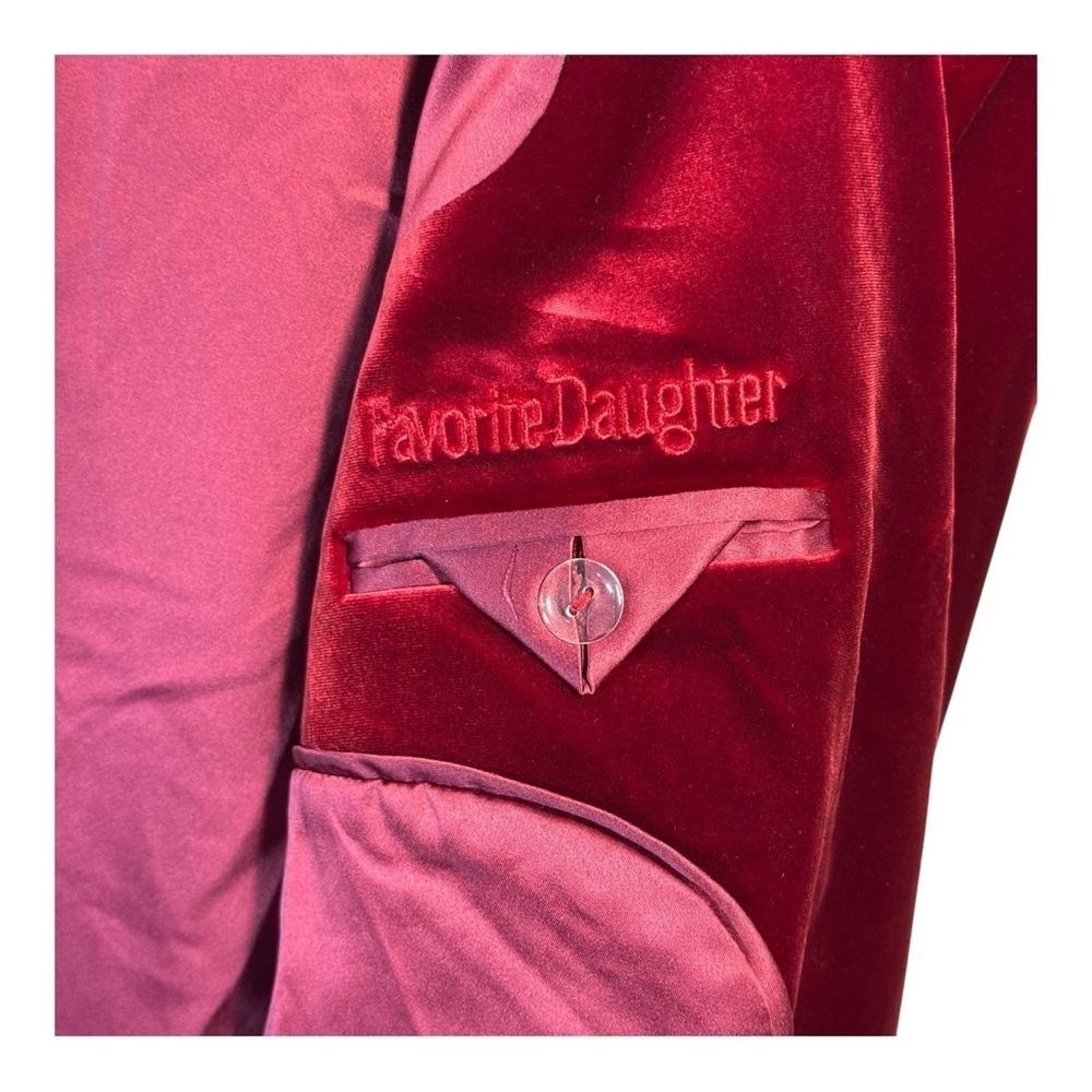 FAVORITE DAUGHTER Amore Velvet Blazer in Maroon NWT - Picture 5 of 11